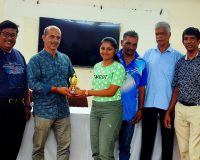 Snehal Walavlekar best Girl carrom player of of th tournament