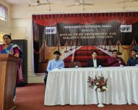 4 Dr. Pramodini Naik, Principal, President of Gymkhana addressing the Annual Prize Distribution Ceremony