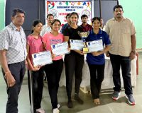 Team GPP, Winners in IDS Badminton Girls Team Championship 2025 Team Captain Janhavi Virnodkar, Adya Tirvir, Aditri Kalangutkat, Niddhi Nelange